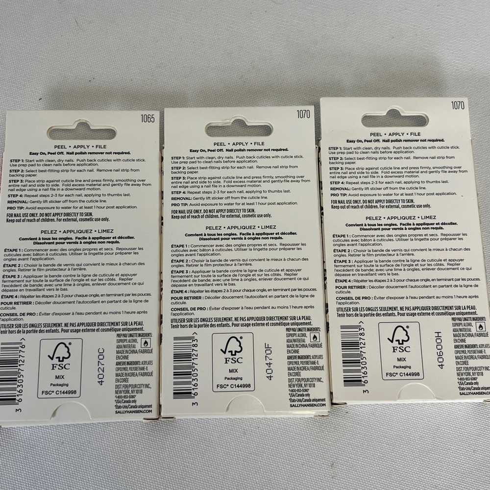 New Sally Hansen Salon Effects Gel Nail Strips - Set of 3 Variety Pack - Picture 2 of 4